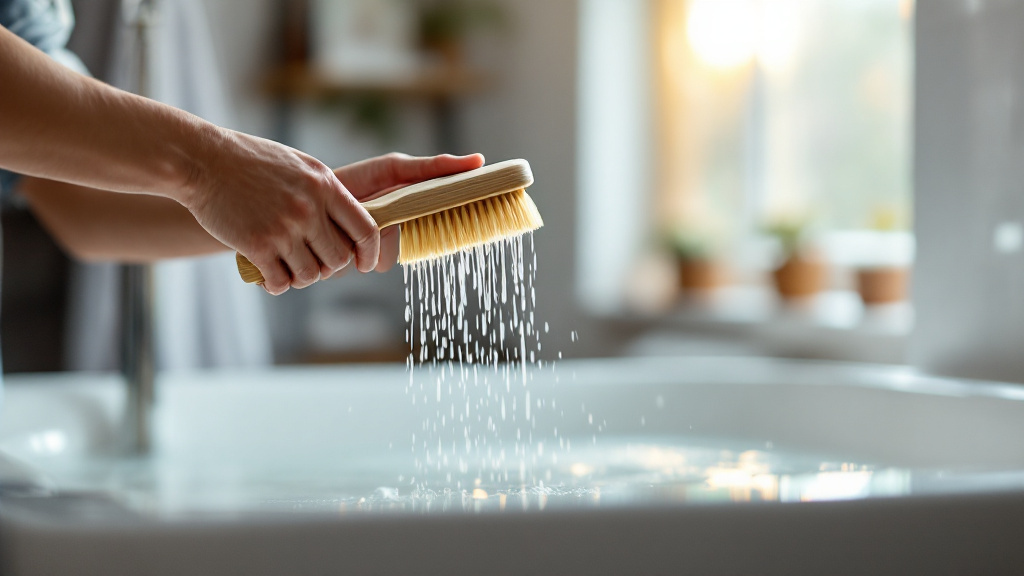 Nanášení hydroizolační stěrky štětkou pod vanu v koupelně